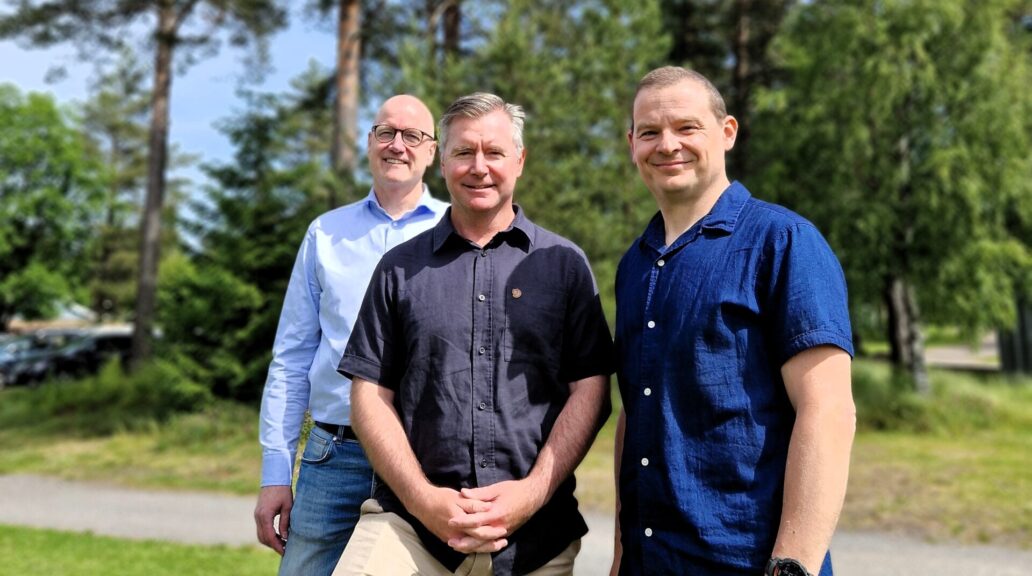 Mattias Eriksson, Partnerinvest Norr, Jonathan Love from Cropcision and Gustav Paringer, Northern Light Capital and new chairman of the board of Cropcision.
