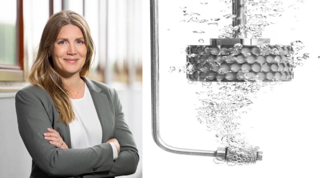 A collage with a portrait of Moa Hedestig and a graphic picture of the RBR.