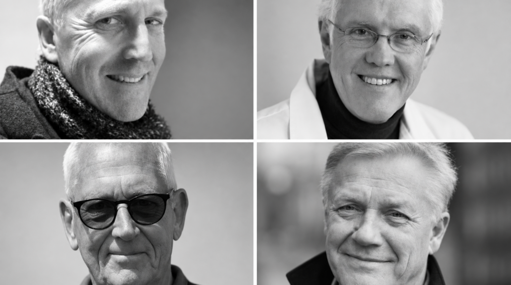 Portraits of the four founders of MucoShield AB.